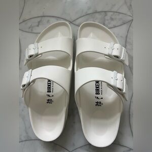 White Birkenstock Arizona Eva Sandals